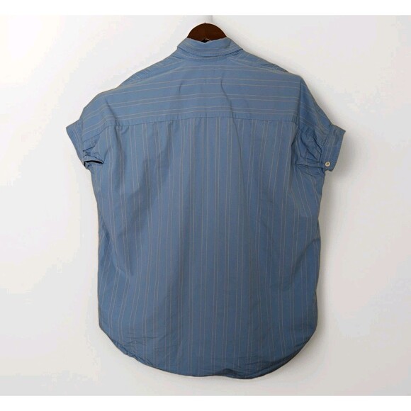 Aritzia Wilfred Free Stripe Shirt Womens L Blue Boxy Boyfriend Button Up - Picture 2 of 8